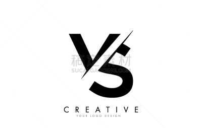 vs v s letter logo design with a creative cut