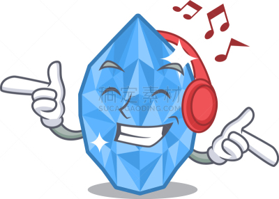 音乐,宝石,绿玉,分离着色,夏天,黄金,可爱的,概念,性格,听