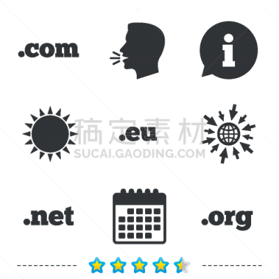 com域名,标志,平坦的,网,噪声,不明确的地点,电子邮件,代币,技术