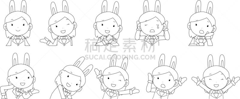 半身像,女孩,舞台,兔耳朵,水手服,可爱的,休闲游戏,宅男,惊骇,一个人