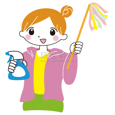 绘画插图,图像,手套,大桶,清洗剂,简单,女人,清洁手套,青年女人,20到29岁
