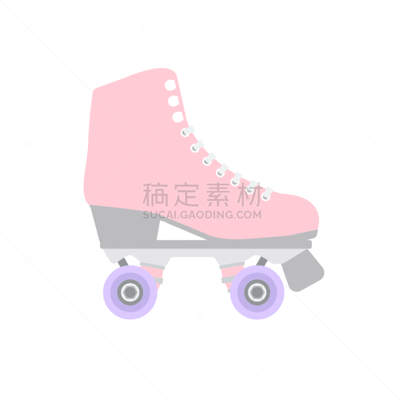 粉色,矢量,平坦的,彩色蜡笔,旱冰,卡通,车轮,运动,背景分离,鞋带