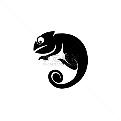 chameleon reptiles symbol silhouette logo