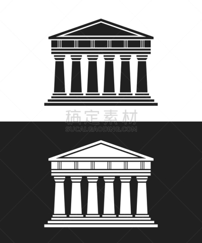 parthenon architecture greek temple icon