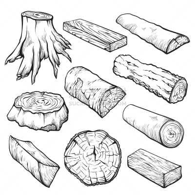 木材,圆木,绘画插图,木制,动物手,柴火,背景分离,多样,松木,建筑业