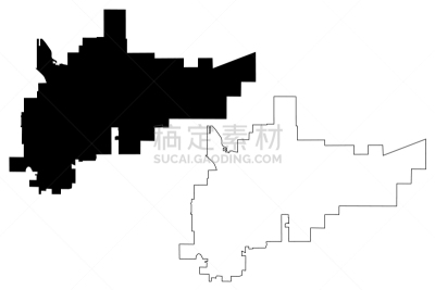 阿马里罗,城市,美国,国内著名景点,边界,现代,德克萨斯,草图,剪影