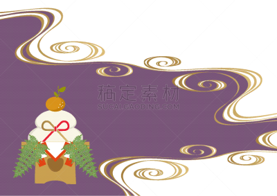 新年前夕,背景,绘画插图,日本,运气,式样,材料,年糕,给予