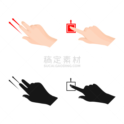 触摸屏,手势语,分离着色,红色,图像,收集,联系,设计,推,搬迁