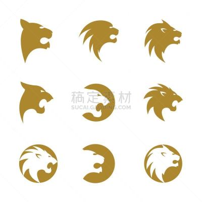 狮子,动物头,矢量,图标,商务,运动,从容态度,品牌名称,市场营销,绘画插图