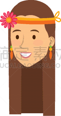 女人,性格,嬉皮士,束发带,可爱的,图像,成年的,复古