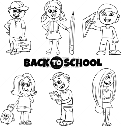 儿童,卡通,书,重返校园,彩色图片,可爱的,小学,漫画书,铅笔,虚拟角色