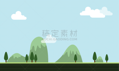 山,背景,卡通,农业,自然,云景,图像,植物群,草,叶子