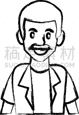 男人,侧面像,卡通,可爱的,商务,人,衬衫,概念,肖像