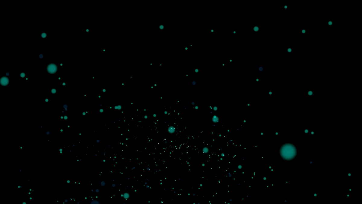 抽象的背景闪亮的bokeh。使用Alpha的素材动画。蓝色波克粒子技术风格1920x1080全高清