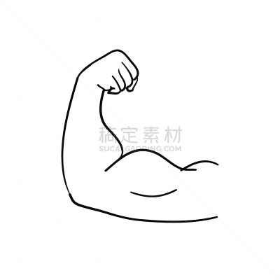 乱画,肱二头肌,矢量,举重训练,绘画插图,发型,活力,运动,背景分离,拳头