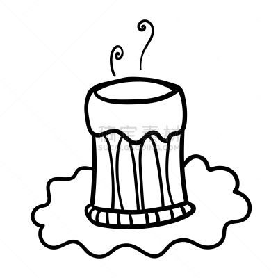马克杯,绘画插图,季节,冬天,舒服,矢量,书页,个人随身用品,着色,破败