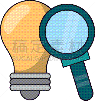 光,放大镜,电灯泡,图标,商务,焦点,小型放大镜,概念,图像,设计