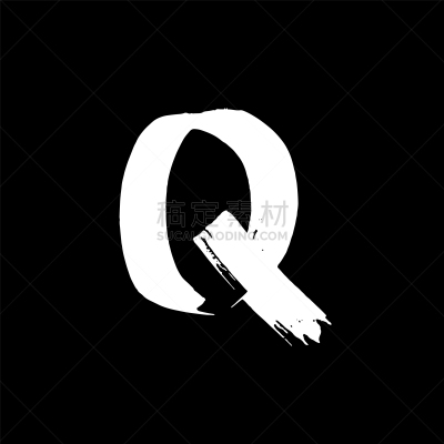 干的,粗糙的,壁纸刷,英文字母Q,卷着的,字母,字母表次序,信函,手写,爱抚