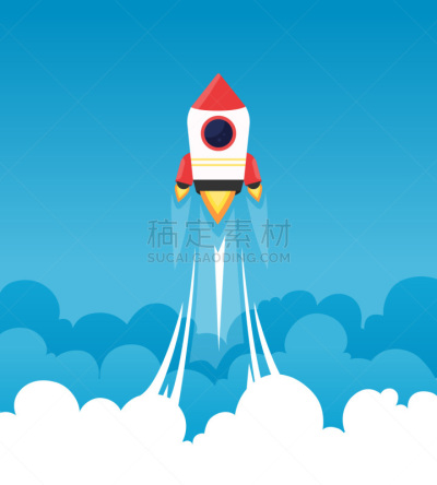 商务,云,火箭,背景,天空,新创企业,矢量,做计划,月亮,起飞