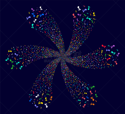 数字6,花瓣,离心分离机,音符,迷幻色,音乐,图像,多色的,花