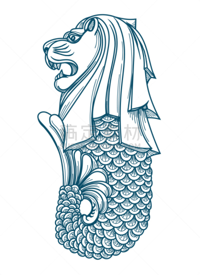 鱼尾狮,新加坡,图标,旅途,商务,名声,直的,狮子,自然美,品牌名称