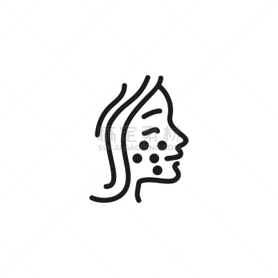 皮炎,细的,女孩,人的脸部,线图标,图表,背景分离,药,儿童