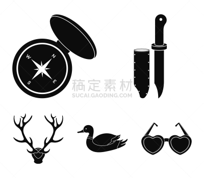 鹿,罗盘,鸭子,有角的,分离着色,自然,图像,设备用品,覆盖,收集