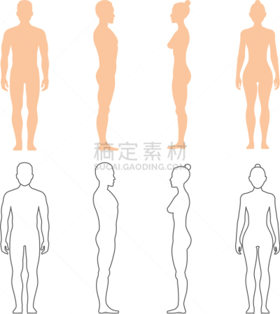 人,男性,女性,男孩,轮廓,男人,人造模特,女人,矢量,站
