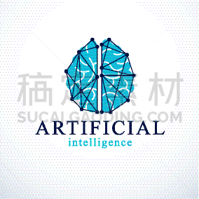 artificial intelligence concept logo design human