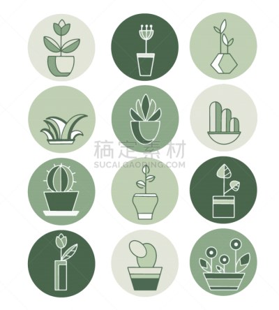 计算机图标,矢量,盆栽植物,花卉商,植物群,园艺,可爱的,传媒,商务,社会化网络