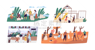 人,风景,家庭,环境,皮卡车,垃圾,女人,景象,收集,相伴