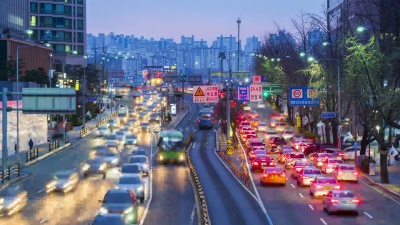 韩国汉城的交通。时差 