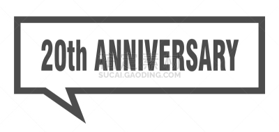第二十周年,标志,正方形,分离着色,对话气泡框,数字20,忠告,单词,白色背景,灰色