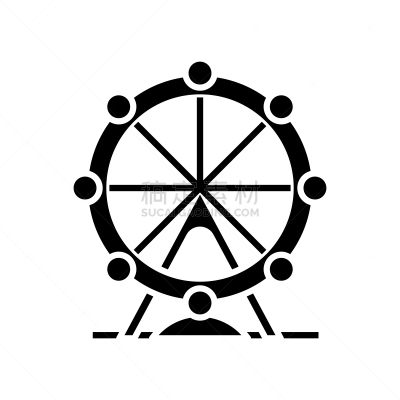 绘画插图,符号,概念,计算机图标,矢量,标志,摩天轮,平坦的,黑色
