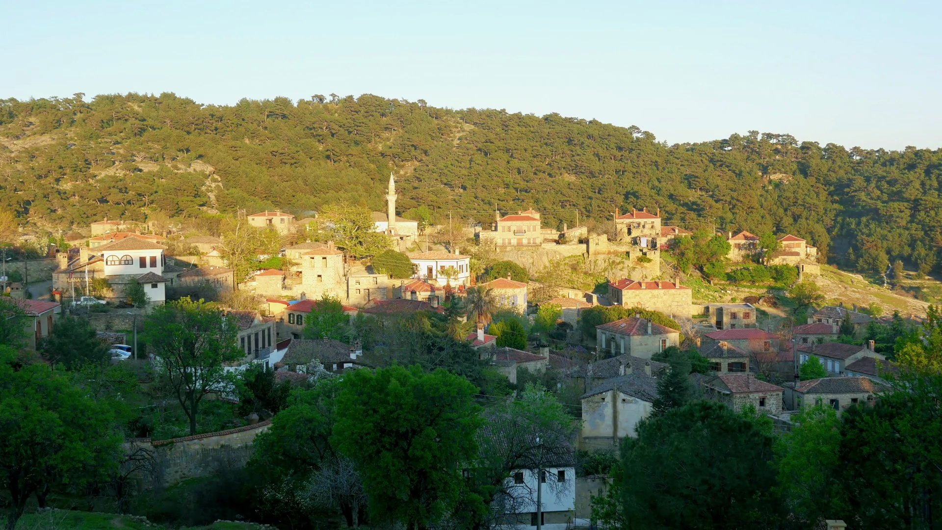 土耳其，Canakkale，Assos周围的古老的土耳其村庄，传统的石头房屋