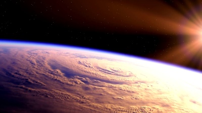 空间卫星探测地球上的飓风
