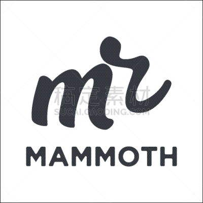 mammoth logo from initials m
