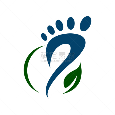 podiatric foot print foot care logo design icon