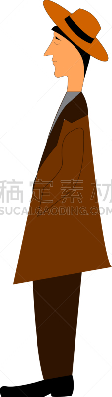 男人,侧面视角,彩色图片,衣服,外套,套装,图像,男性美,矢量,站