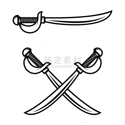 剑,绘画插图,横越,矢量,标签,白色背景,标志,设计元素,证章,分离着色