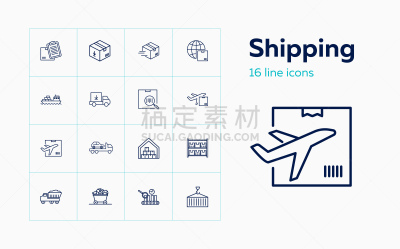 船,飞机,海上运输,图标集,线条,商务,背景分离,卡车,条形码,迅速
