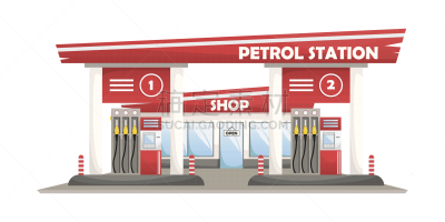 汽车,加油站,绘画插图,矢量,商店,城市生活,技术,交通方式,油泵,车站