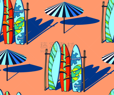 概念,矢量,式样,四方连续纹样,波普风,夏天,绘画插图,海滩,暑假,度假