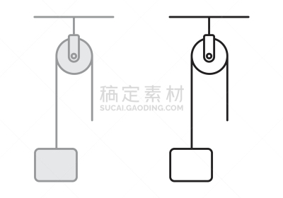 滑车,质量,分离着色,理论设计标签,绳子,平衡,图像,矢量,教育,触摸