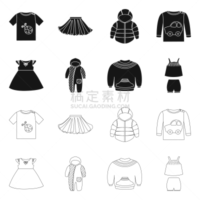 时尚,外衣,图标,毛衣,可爱的,外套,公主,小的,设计,布置