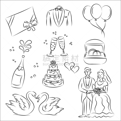 婚礼,化学元素周期表,白色,无尾礼服,请柬,蛋糕,浪漫,套装,图像,爱