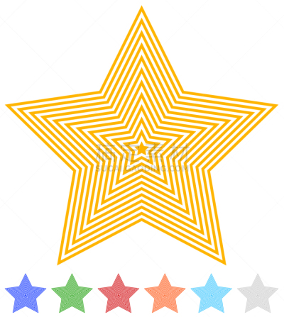 计算机图标,平坦的,数字7,轮廓线画,星形,分离着色,轮廓,黄色,红色,布置