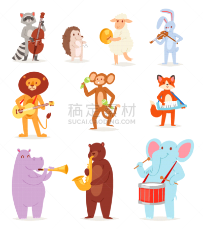动物,音乐人,音乐,模仿动物,性格,猴子,管弦乐队,乐队,狮子,象