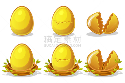 复活节,黄金,蛋,嫩枝,鸟巢,木屑,食品,自然美,动物