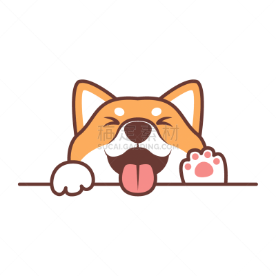 狗,日本柴犬,绘画插图,卡通,矢量,爪子,幽默,正下方视角,在上面,似人脸